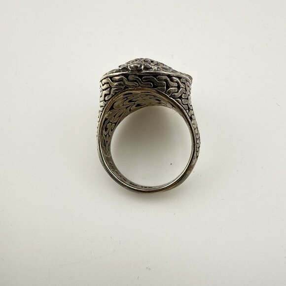 Sarda Sterling Silver 18K Gold Ring Filigree Pebbled Bali Scrollwork 925 Size 9 - Picture 7 of 12